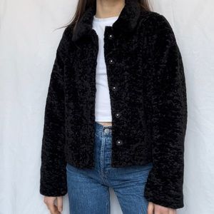 Faux Fur Button Up Coat